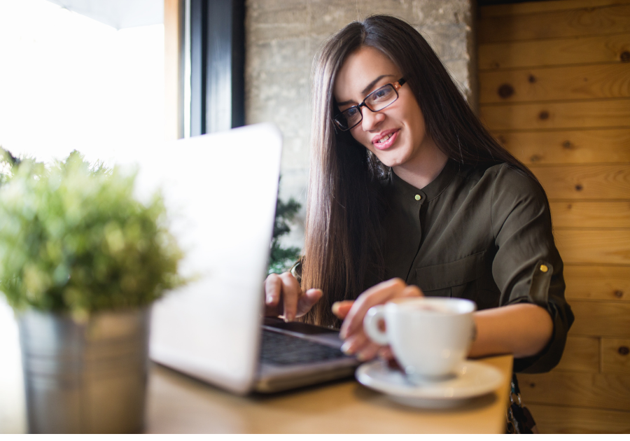 woman sitting at laptop